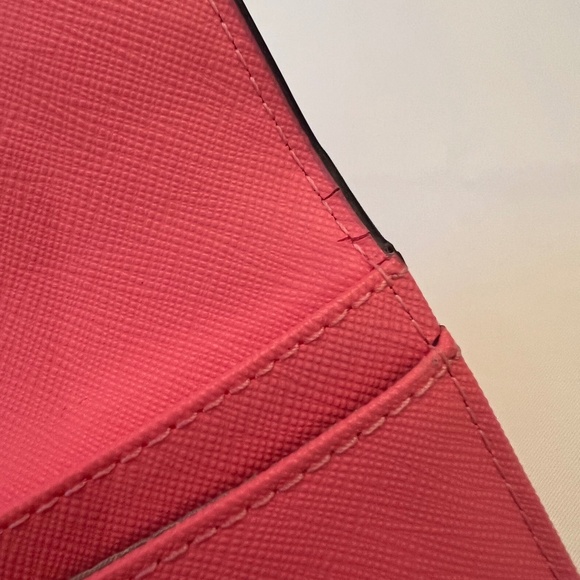 Michael Kors Jet Set Travel Large Trifold Wallet Grapefruit Pink - Picture 11 of 16